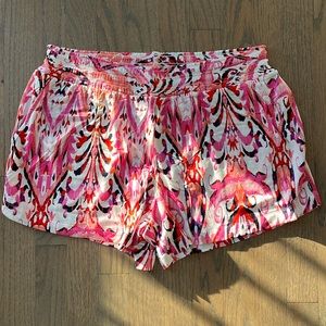 Women's Pink Ikat Print Sleep Shorts